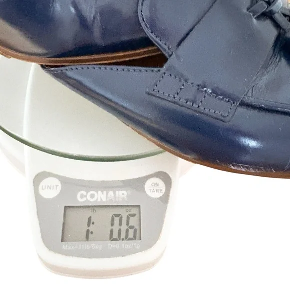 shoes J. CREW 8 navy leather mules slip-ons tassels - Picture 14 of 14